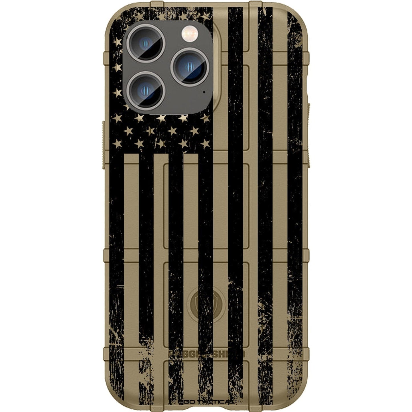 Tattered Subdued Black Printed US American Flag Custom Printed Case Design for Apple, Samsung, Google & Motorola Phone Models