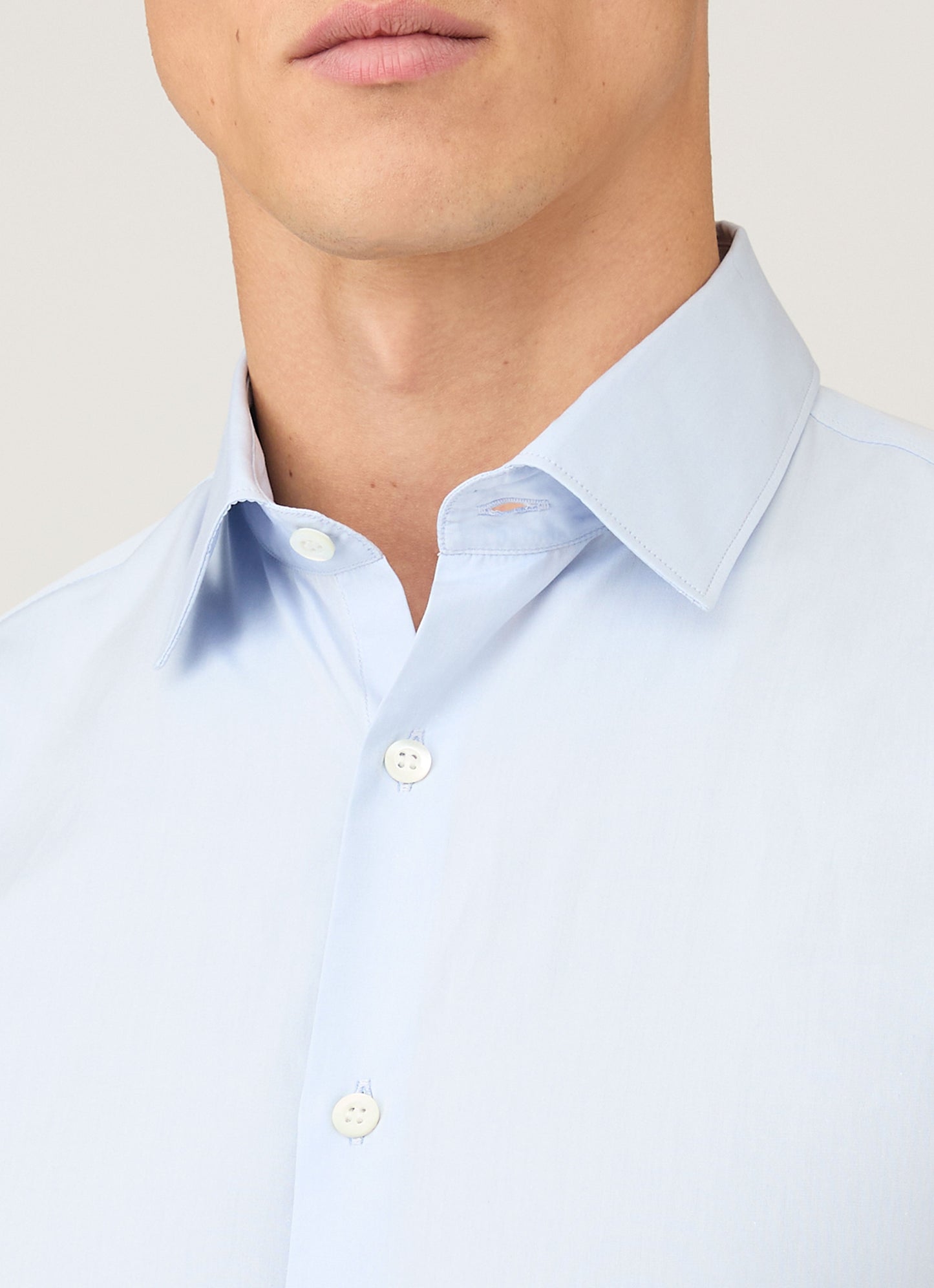 Mens Sea Island Cotton Shirt In Light Blue Msht2122 Bugz