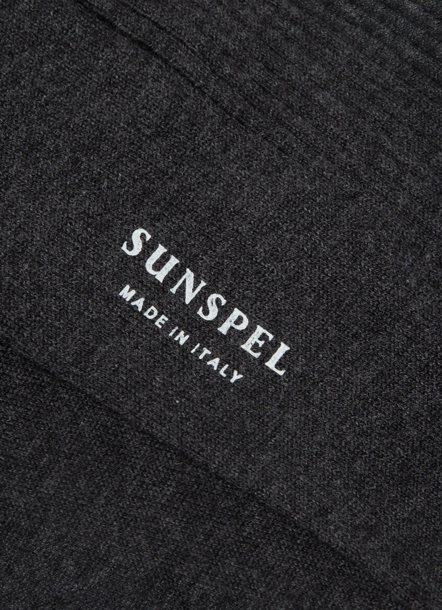 Men's Cotton Ribbed Socks in Charcoal Melange