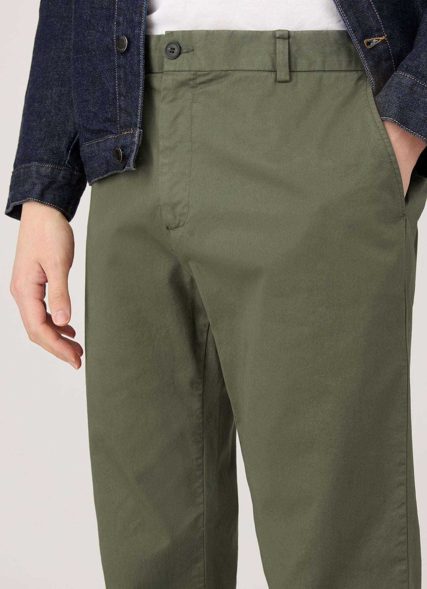Mens Slim Fit Chino In Khaki Mtrs3102 Gngy