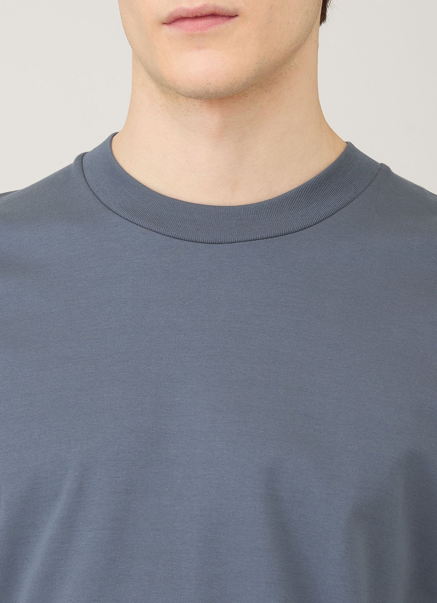 Mens Relaxed Fit Heavyweight Tshirt In Slate Blue Mtsh0181 Buua