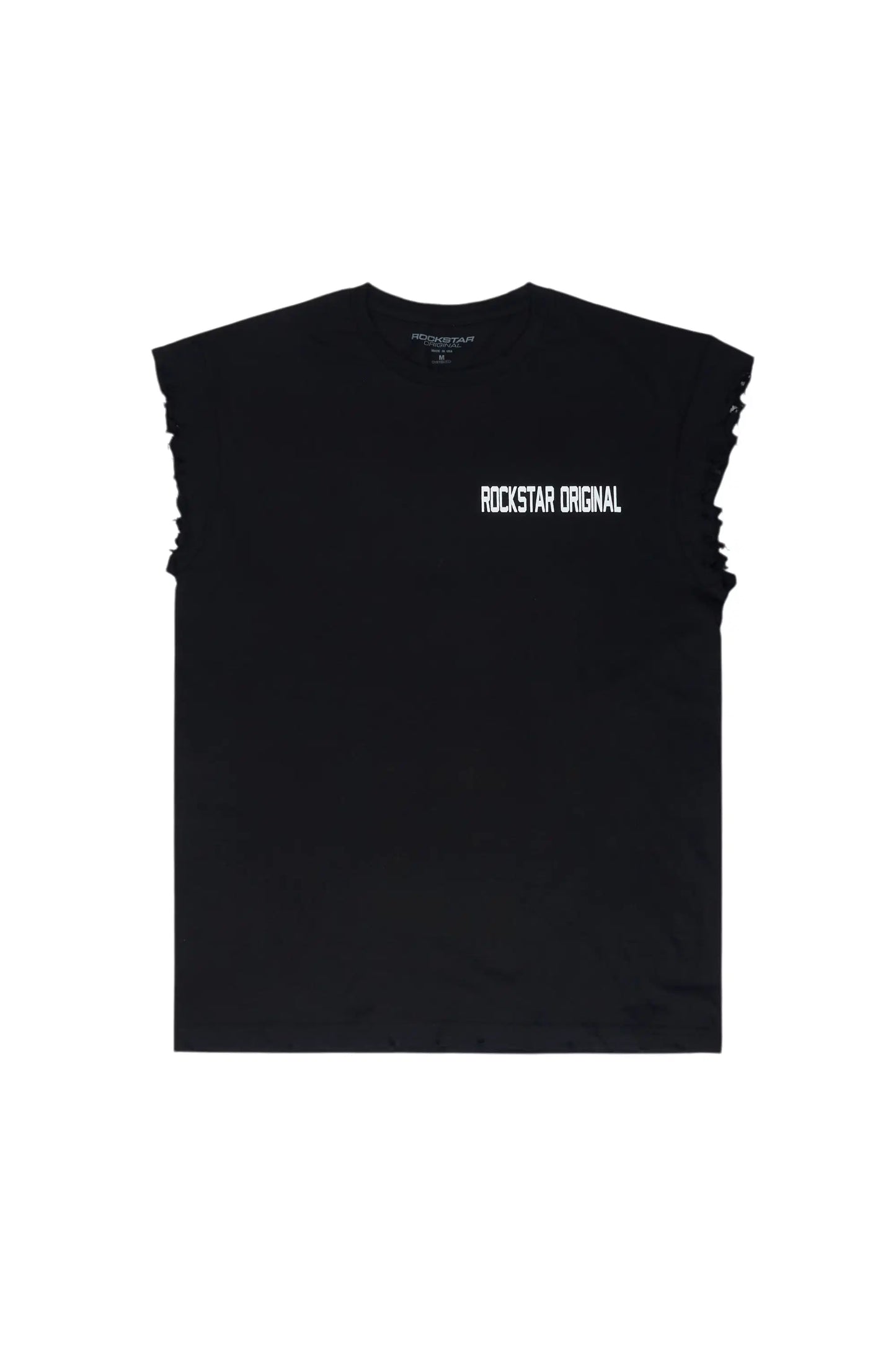 Arique Black Cut Sleeve T-Shirt