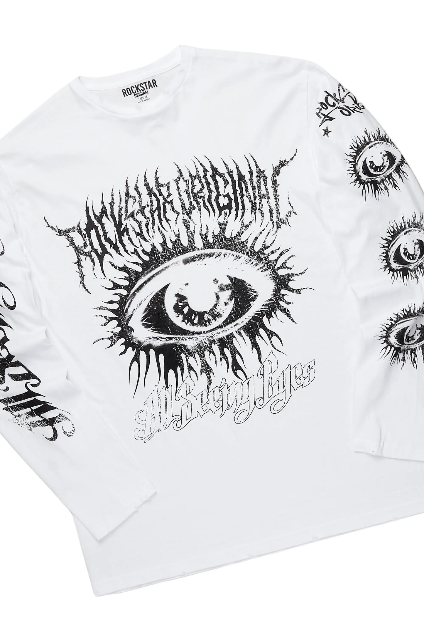 All Seeing Eyes White Long Sleeve T-Shirt & Bansi Tree Camo Super Stacked Track Set