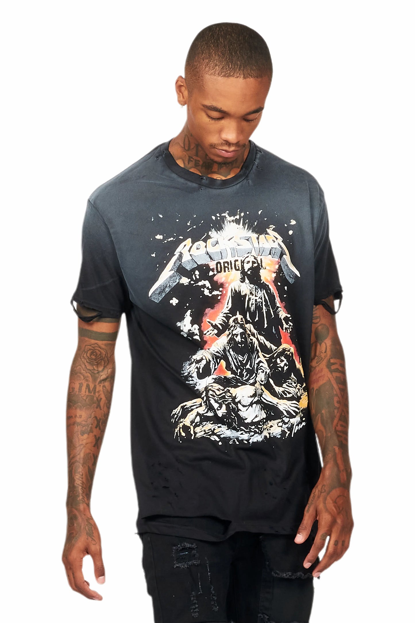 Akando Black Graphic Oversized T-Shirt