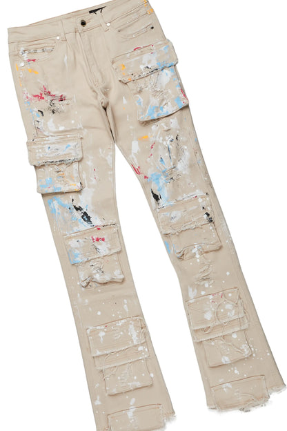 Beno Khaki Hoodie & Orien Stacked Flare Jean Bundle