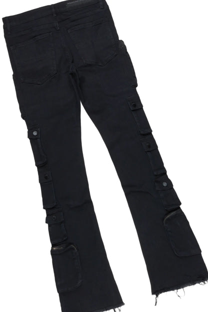 Anneso Black Hoodie/Stacked Cargo Jean Bundle