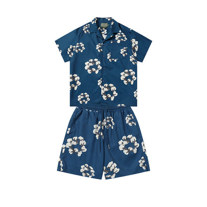 Denim Tears T-shirt & Shorts 2 Piece Set Button cardigan woven