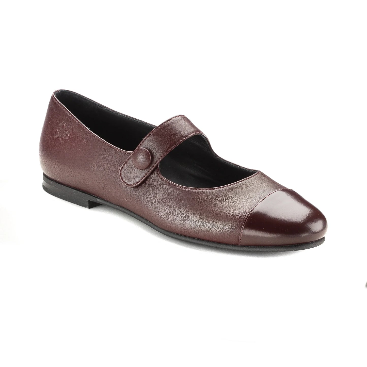 1596 - Bordo Leather Teens Dressy Strap Shoe
