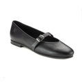 1598 - Black Leather Teens Dressy Strap Shoe