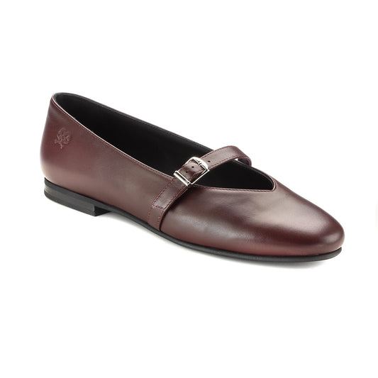 1598 - Bordo Leather Teens Dressy Strap Shoe