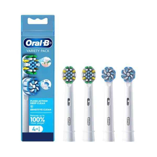 *ORAL B VARIETY PACK REFILL BRUSH HEADS 4 PACK