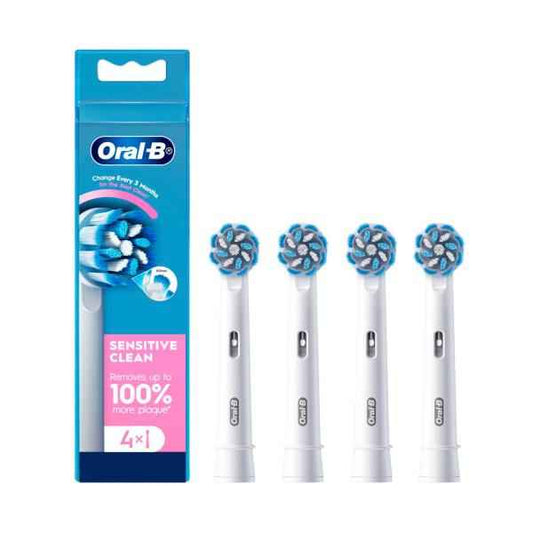 *ORAL B SENSITIVE CLEAN REFILL BRUSH HEADS 4 PACK