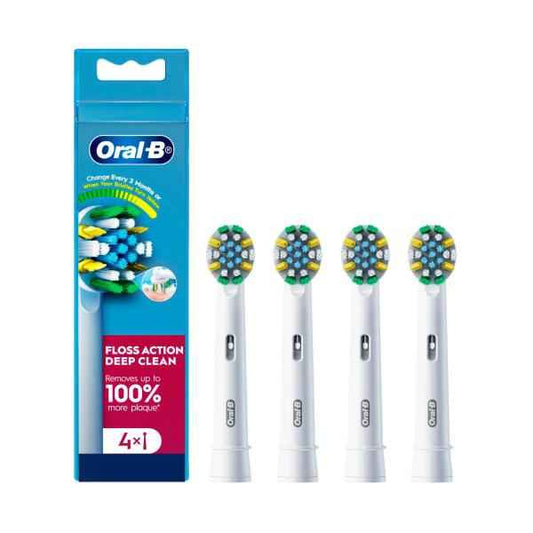*ORAL B FLOSS ACTION DEEP CLEAN REFILL BRUSH HEADS 4 PACK
