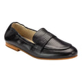 1616 - Black Soft Leather Flat Loafer for Girl/Teen/Women by London Kids