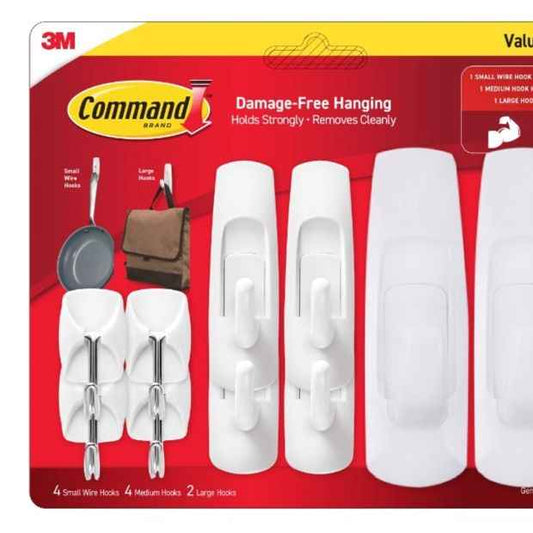 10 Pack 3M Command General Purpose Hooks Value Pack
