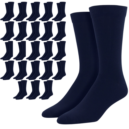 24 Pairs Bamboo Derived Loose Top Socks Diabetic Comfort Circulation Navy