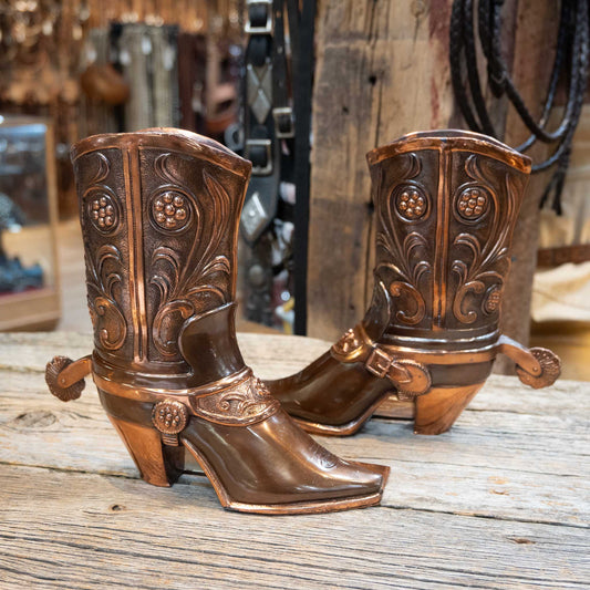 1940's Cast Metal Boots & Spurs Bookends