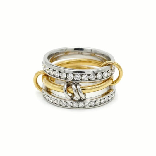 Vivia Two Tone Stacked Diamond Ring