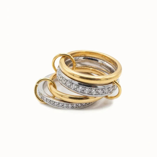 Valerie Two Tone Stacked Diamond Ring