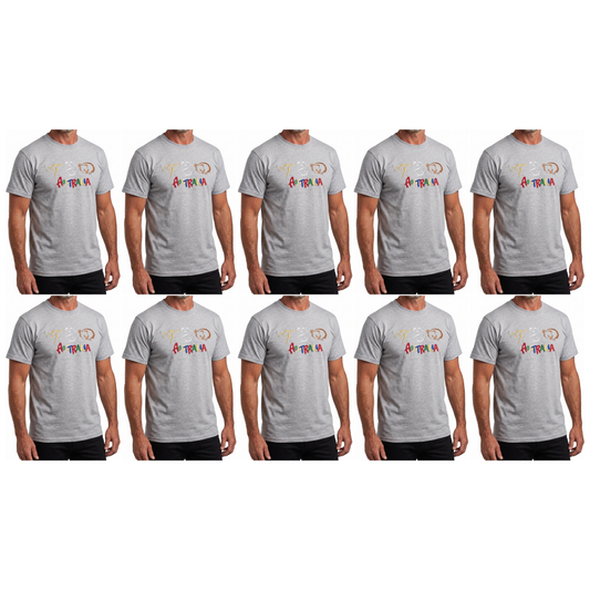 10X Adult Kangaroo Koala Wombat Australian Animals T Shirt Bulk Pack Grey 100 Cotton Souvenir Gift Tee Top