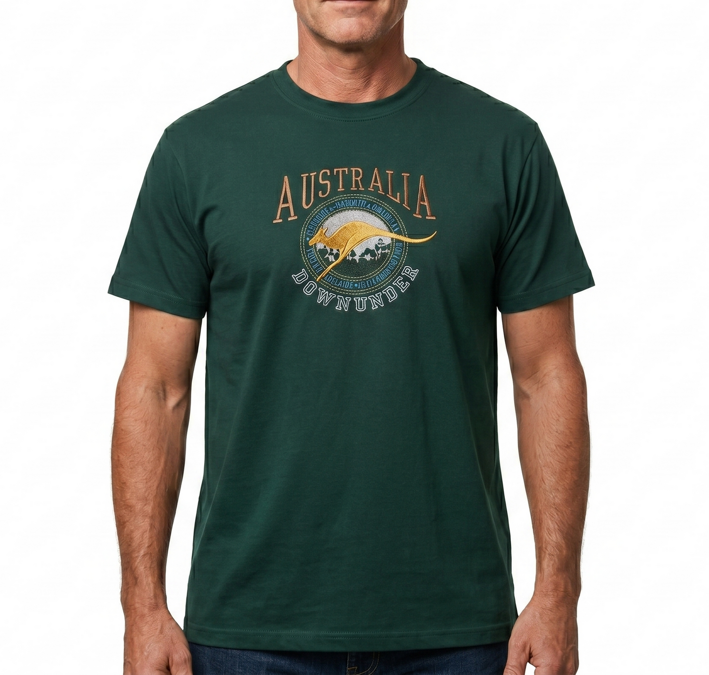 10X Adult Kangaroo Down Under Australia T Shirt Bulk Pack Bottle Green 100 Cotton Souvenir Gift Tee Top