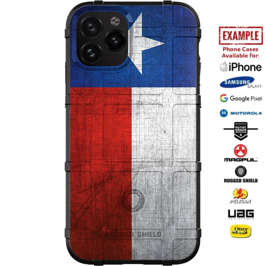 Weathered Texas State Flag Custom Printed Case Design for Apple, Samsung, Google & Motorola Phone Models