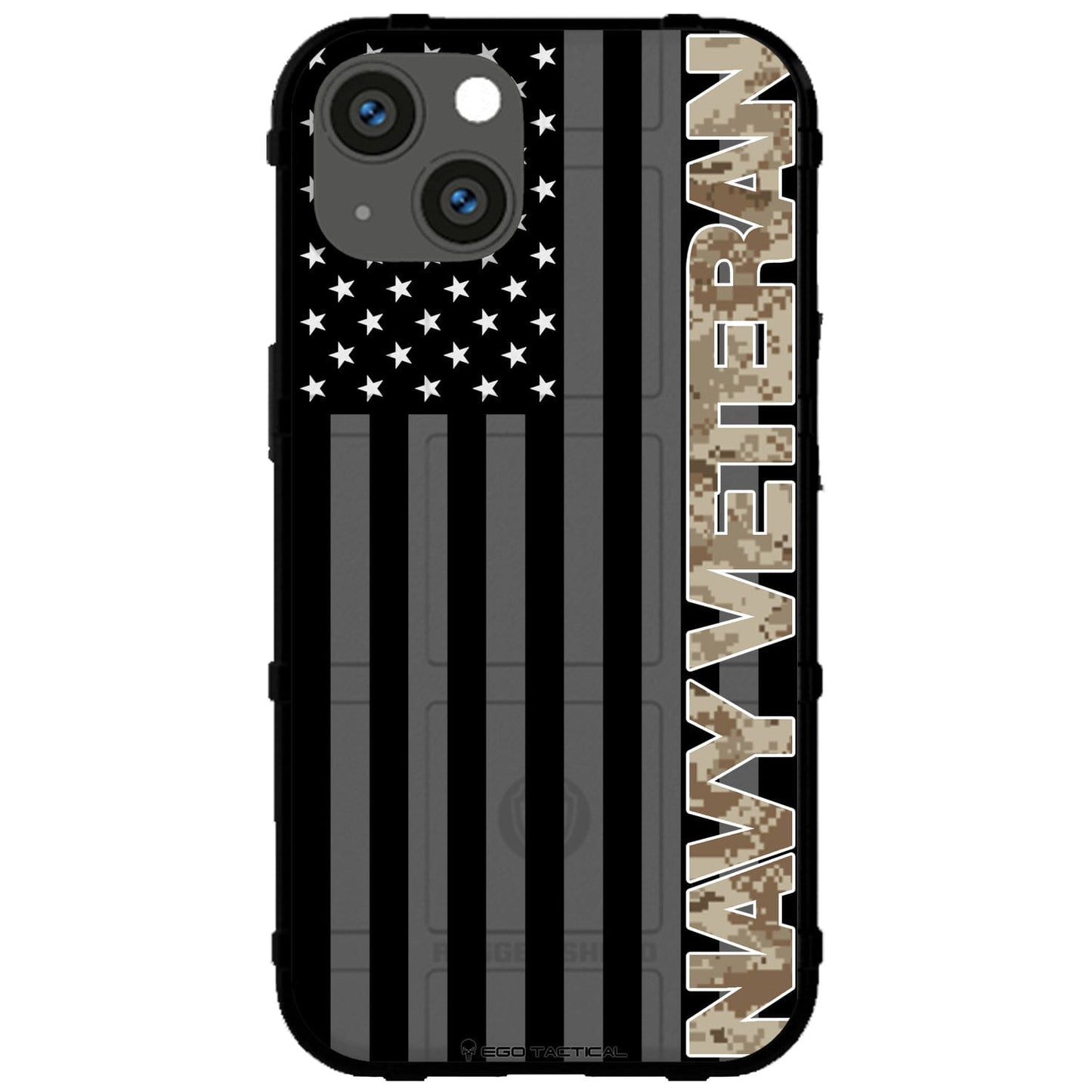 Veterans Day 2021 Army, Navy, Air Force, Marines, Coast Guard Veteran Black US American Flag & Camo Pattern Custom Printed Case Design for Apple, Samsung, Google & Motorola Phone Models