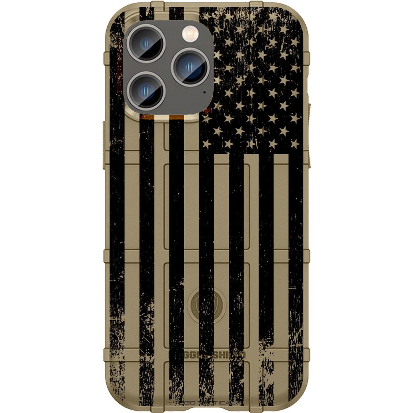 Tattered Subdued Black Printed US American Flag Custom Printed Case Design for Apple, Samsung, Google & Motorola Phone Models