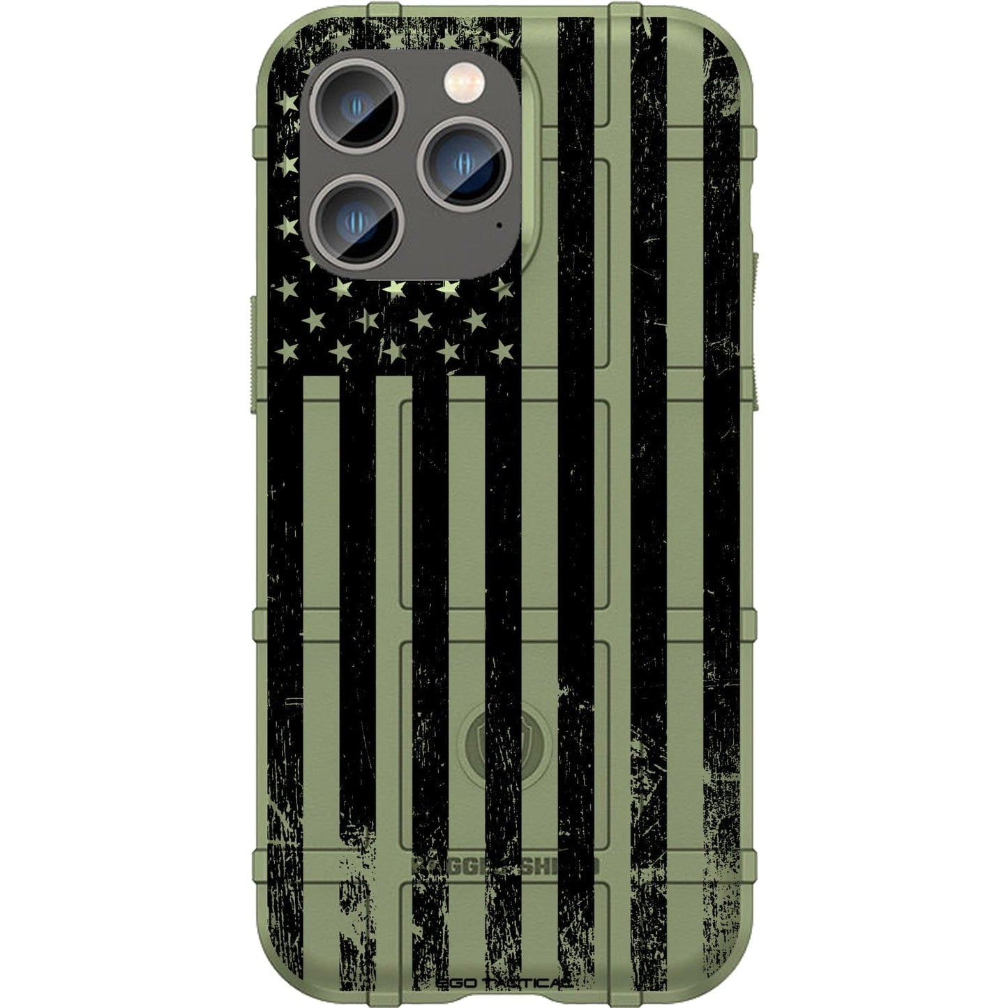Tattered Subdued Black Printed US American Flag Custom Printed Case Design for Apple, Samsung, Google & Motorola Phone Models