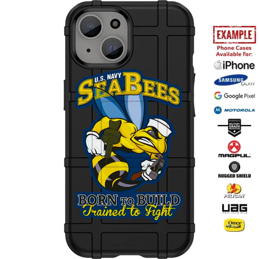 US Navy Seabees Born to Build, Trained to Fight Custom Printed Case Design for Apple, Samsung, Google & Motorola Phone Models