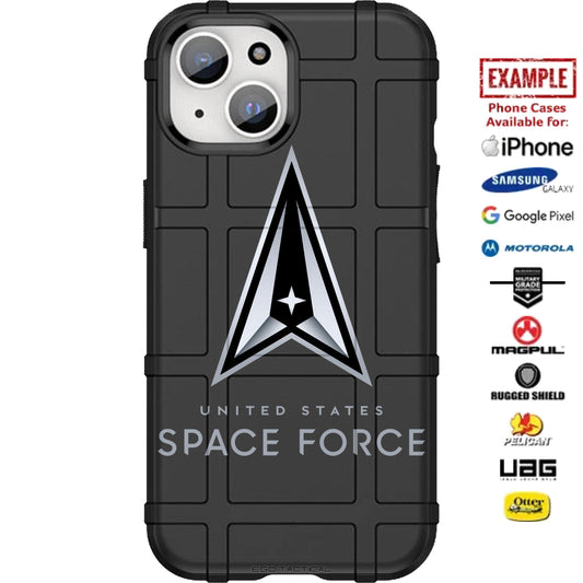 US Space Force Logo Custom Printed Case Design for Apple, Samsung, Google & Motorola Phone Models