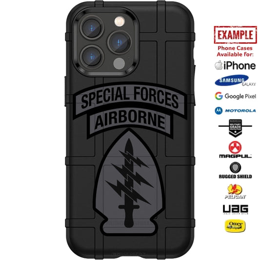 Special Forces, Airborne Grey Subdued Tab Patch Custom Printed Case Design for Apple, Samsung, Google & Motorola Phone Models