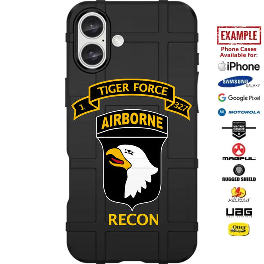 U.S. Army 101st Airborne Division RECON Custom Printed Case Design for Apple, Samsung, Google & Motorola Phone Models