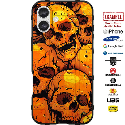 Special Edition 2024 Halloween Skulls Custom Printed Case Design for Apple, Samsung, Google & Motorola Phone Models