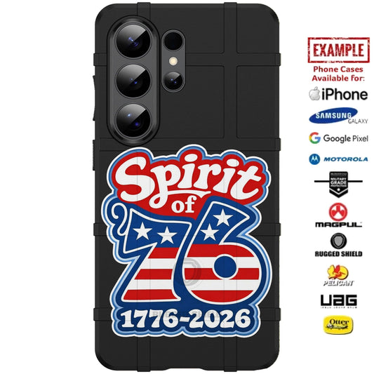 Spirit of '76 Throwback United States of America's 250th Semiquincentennial Anniversary Custom Printed Case Design for Apple, Samsung, Google & Motorola Phone Models