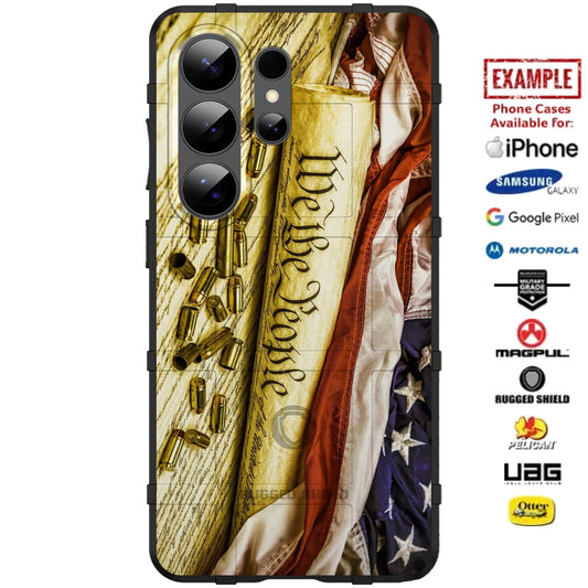 We the People, US Constitution Rolled Flag Custom Printed Case Design for Apple, Samsung, Google & Motorola Phone Models