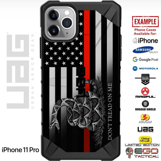 Thin Red Line US American Flag Don't Tread On Me Gadsden Flag Custom Printed Case Design for Apple, Samsung, Google & Motorola Phone Models