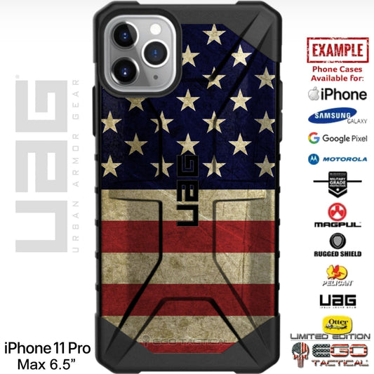 Weathered US American Flag Vertical Left Half Custom Printed Case Design for Apple, Samsung, Google & Motorola Phone Models
