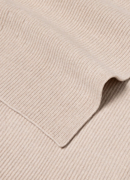 Cashmere Ribbed Scarf In Putty Asca9365 Whhq