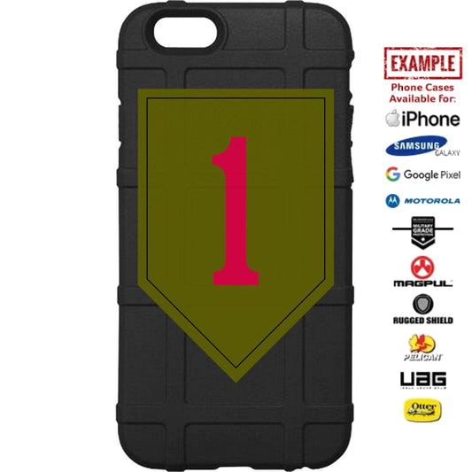 US Army 1st Infantry Division Patch "Big Red" Custom Printed Case Design for Apple, Samsung, Google & Motorola Phone Models