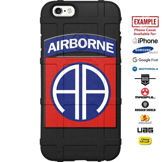 US Army 82nd Airborne Division Patch Red/Blue Custom Printed Case Design for Apple, Samsung, Google & Motorola Phone Models