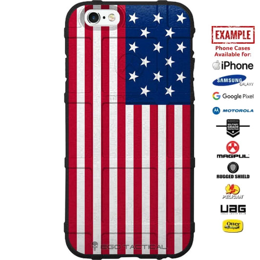 15 Stars 15 Stripes Fort McHenry US American Flag Star Spangled Banner Custom Printed Case Design for Apple, Samsung, Google & Motorola Phone Models