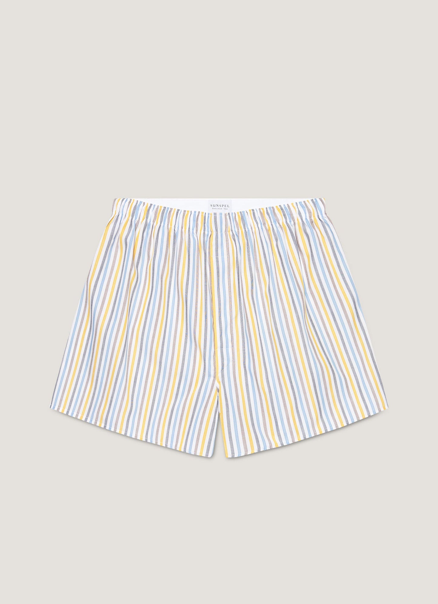 Mens Classic Boxer Shorts In White Blue Brown Yellow Mbox4700 Stny