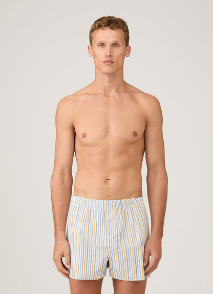 Mens Classic Boxer Shorts In White Blue Brown Yellow Mbox4700 Stny