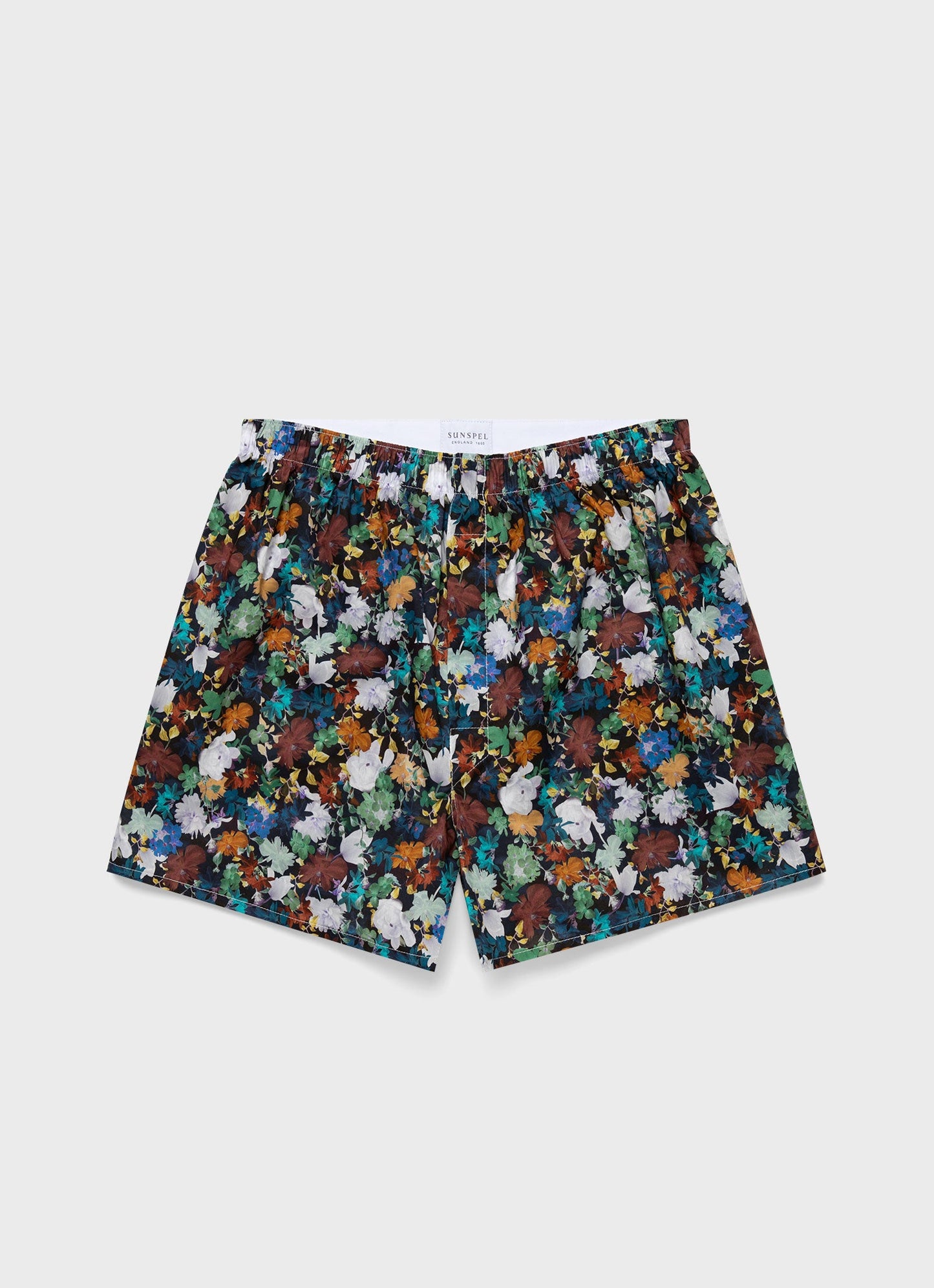 Mens Classic Boxer Shorts In Liberty Fabric In Futuristic Floral Mbox4701L Bkbl