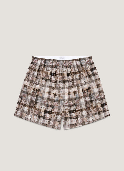 Mens Classic Boxer Shorts In Liberty Fabric In Grey Archive Gingham Mbox4701L Gyfh