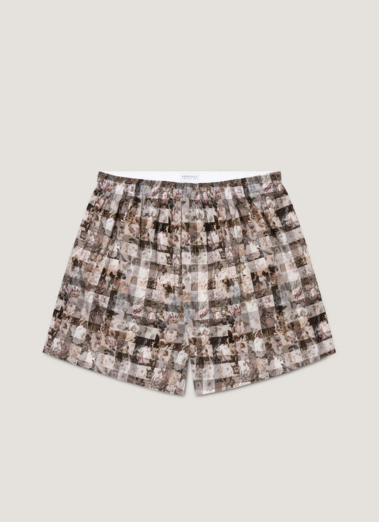 Mens Classic Boxer Shorts In Liberty Fabric In Grey Archive Gingham Mbox4701L Gyfh