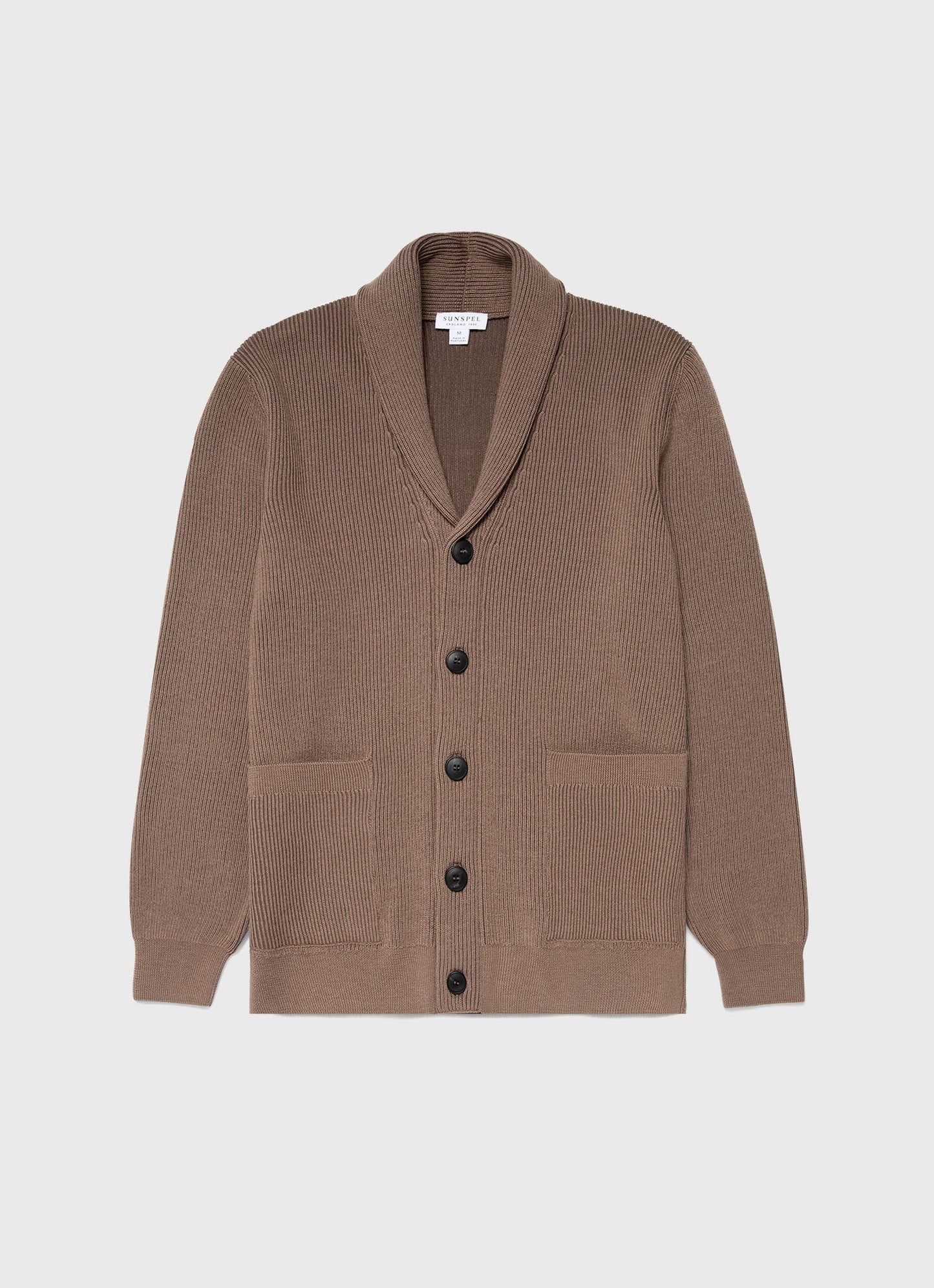 Mens Ribbed Shawl Neck Cardigan In Cedar Mcar8222 Breh