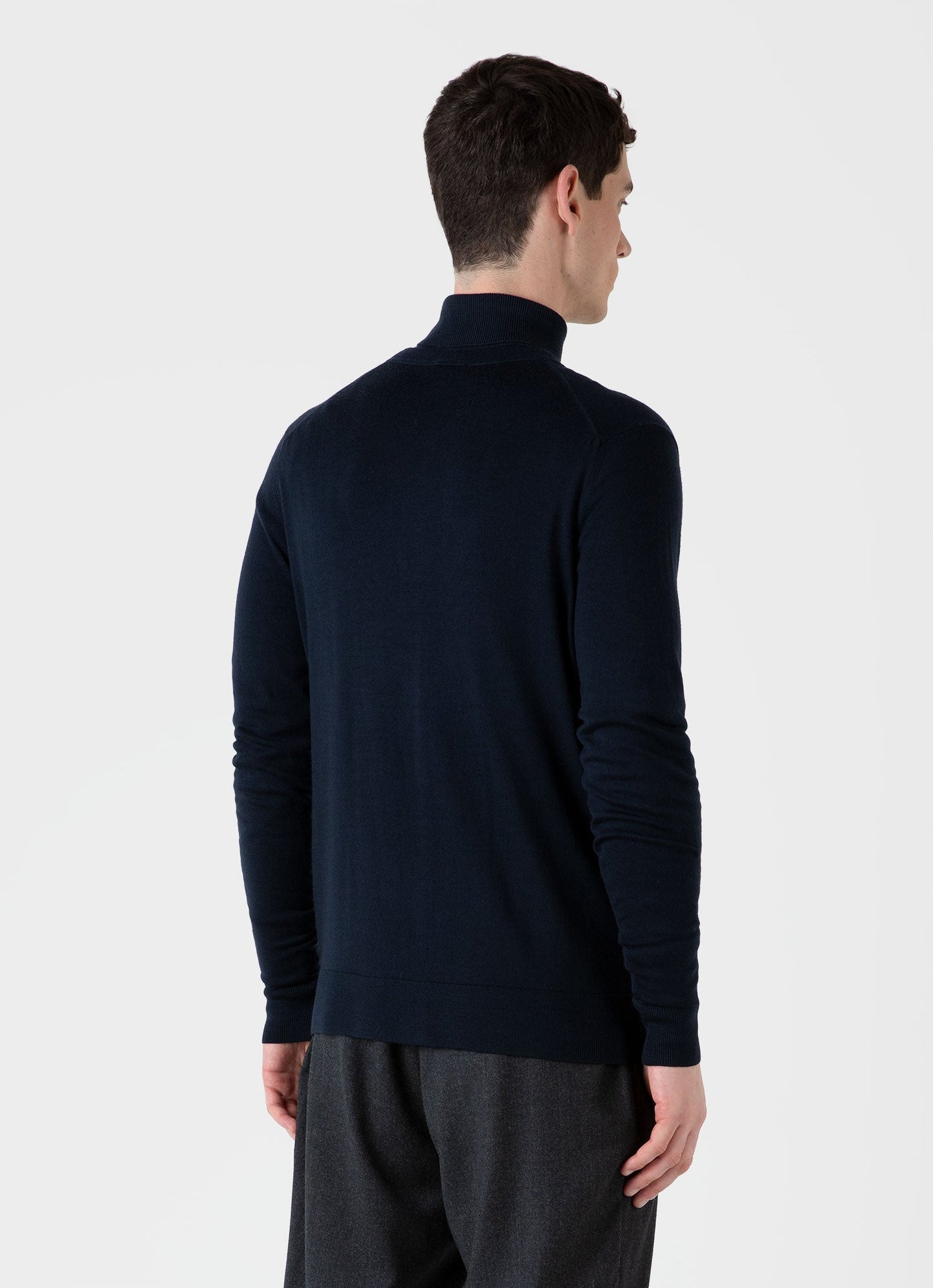 Mens Merino Cardigan In Light Navy Mcar8223 Buaf