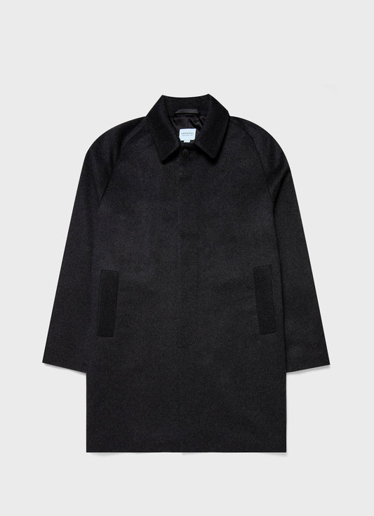 Mens Cashmere Car Coat In Charcoal Melange Mcoa7327 Gyad